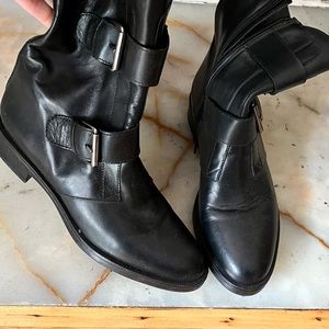 Black buckled bootie size 8